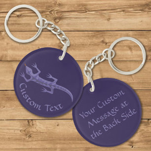 Llavero Keychain Tribal Lizard Mauve