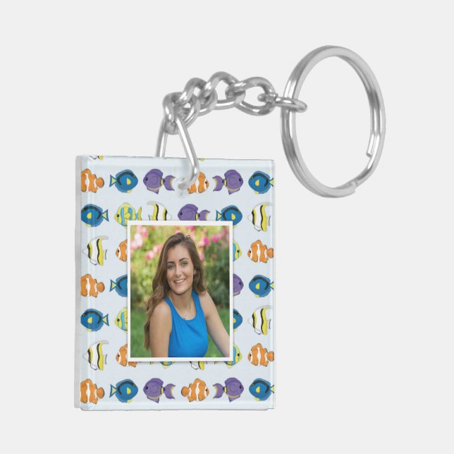 Llavero Keychain Tropical Fish Photo Square (doble cara) (Izquierda Bajo)
