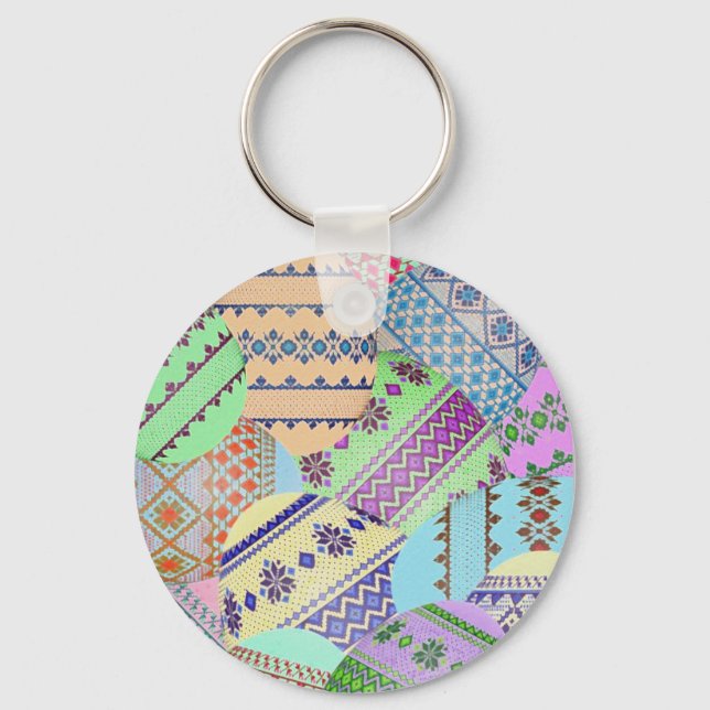 Llavero Keychain ucraniano de Huevos de Pascua (Pysanky) (Anverso)