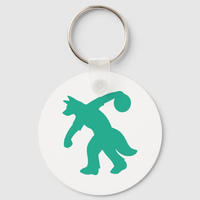 Llavero Keychain verde azulado de bolos de la Canina de An (Anverso)