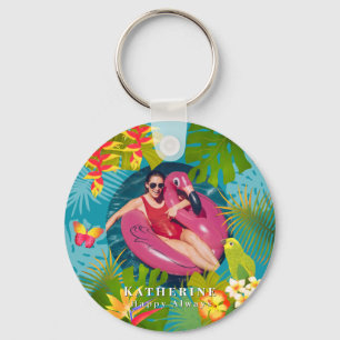 Llavero Keychain Verde azulado del paraíso tropical