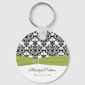 Llavero Keychain verde, blanco y negro para damascos