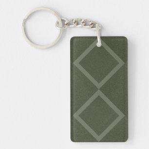Llavero Keychain verde de Diamante Geométrico Moss - Perso