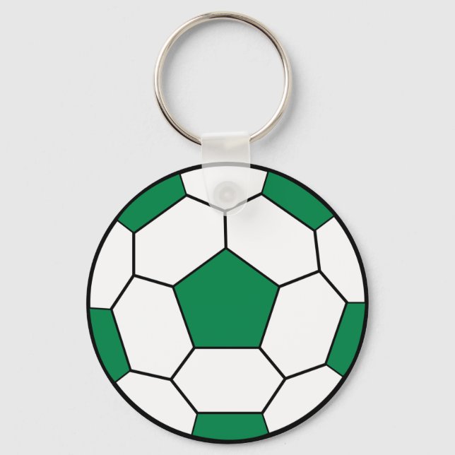Llavero Keychain verde de la pelota de fútbol (Anverso)