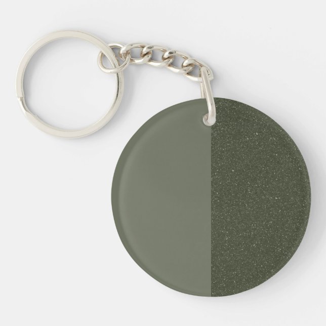 Llavero Keychain verde de moss verticales personalizado -  (Frente)