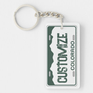 Llavero Keychain verde de placa de matrícula de personaliz