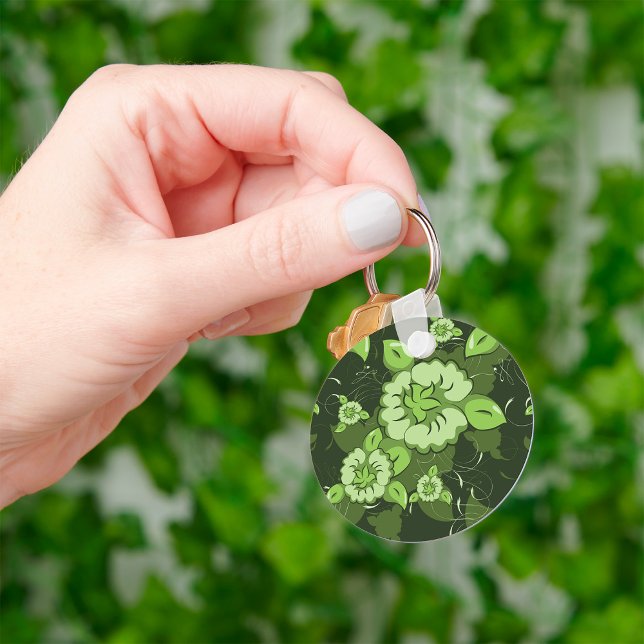 Llavero Keychain verde floral (Subido por el creador)