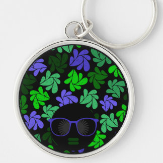 Llavero Keychain verde y azul de la diva africana