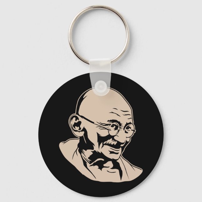 Llavero Keychain vertical de Mahatma Gandhi (Anverso)