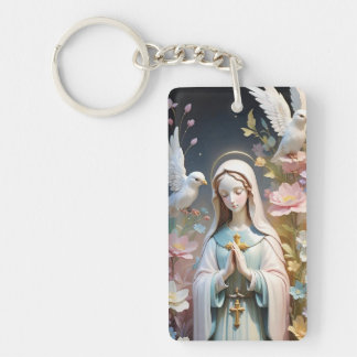 Llavero Keychain, Virgen Floral María