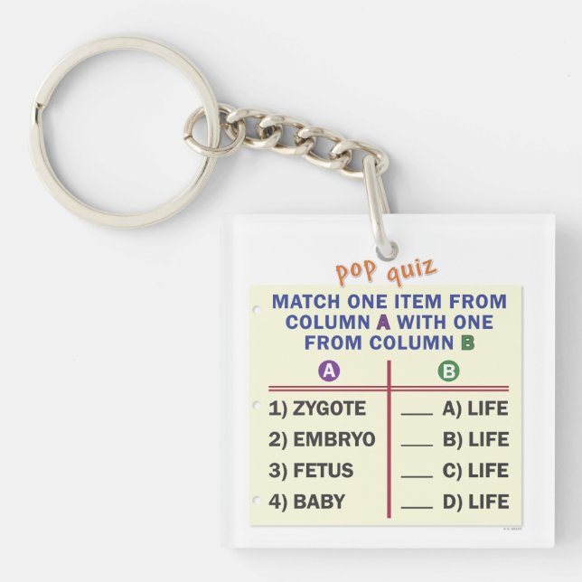 Llavero Keychain with a quiz. (Frente)