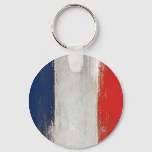 Llavero Keychain with Dirty Vintage French Flag