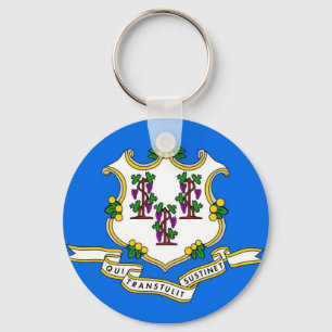 Llavero Keychain with Flag of Connecticut State