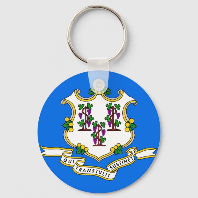 Llavero Keychain with Flag of Connecticut State (Anverso)