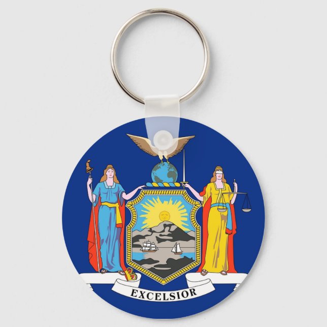 Llavero Keychain with Flag of New York State (Anverso)