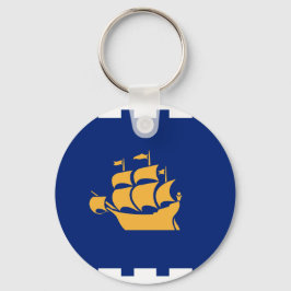 Llavero Keychain with Flag of Quebec City, Canada