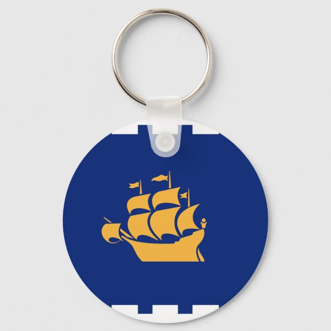 Llavero Keychain with Flag of Quebec City, Canada (Anverso)