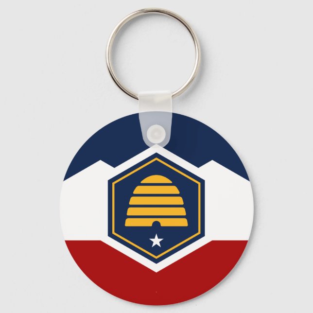 Llavero Keychain with Flag of Utah, USA (Anverso)