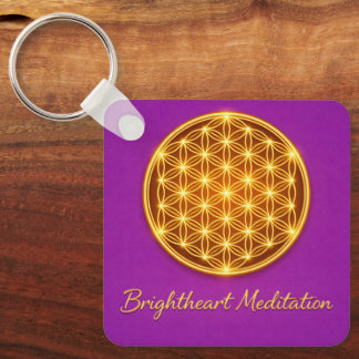 Llavero Keychain with Flower of Life and Maha Sri Yantra 