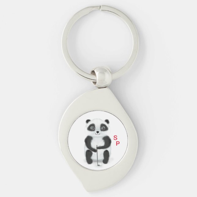 Llavero Keychain with golf playing panda (Anverso)
