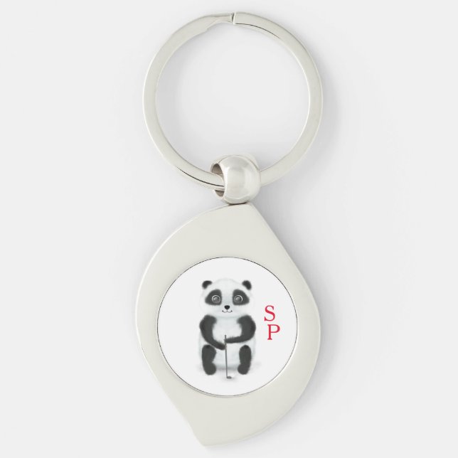Llavero Keychain with golf playing panda and initials schl (Anverso)
