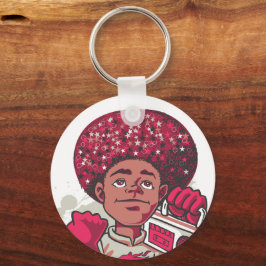 Llavero Keychain – YOUTH Power Afro & Boombox Urban Design