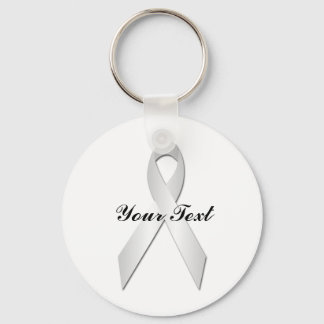 Llavero Keychian de la cinta blanca de la conciencia