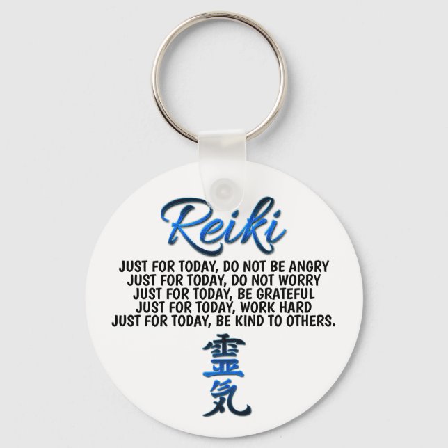 Llavero Keyring Blue Reiki Principles (Anverso)