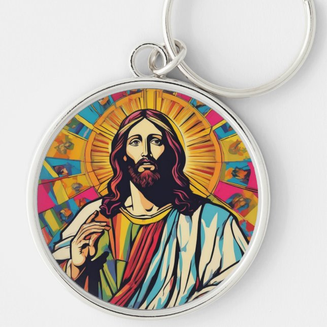 Llavero Keyring de Arte Pop de Jesucristo (Frente)