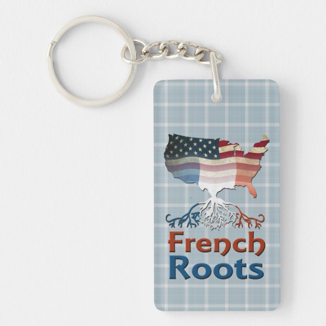 Llavero Keyring de las raíces francesas americanas (Frente)