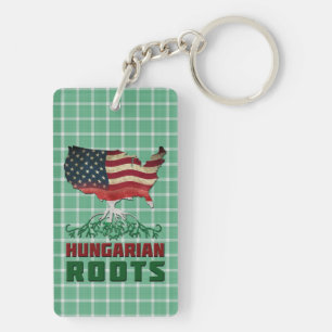 Llavero Keyring de las raíces húngaras estadounidenses