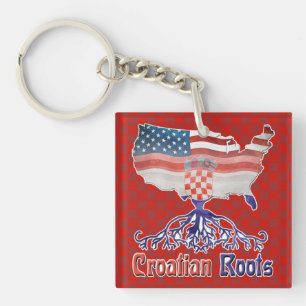 Llavero Keyring de raíces croatas estadounidenses