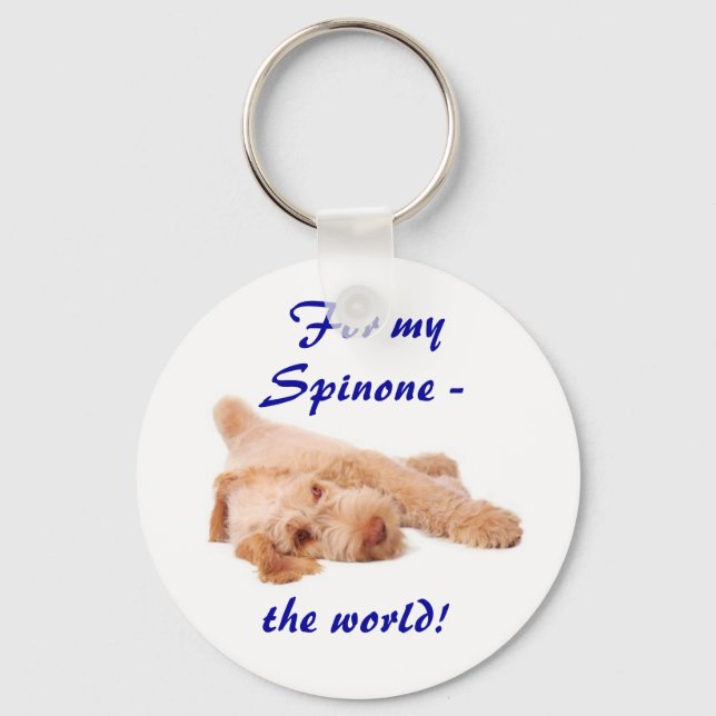 Llavero keyring - "For my Spinone - the world!". (Anverso)