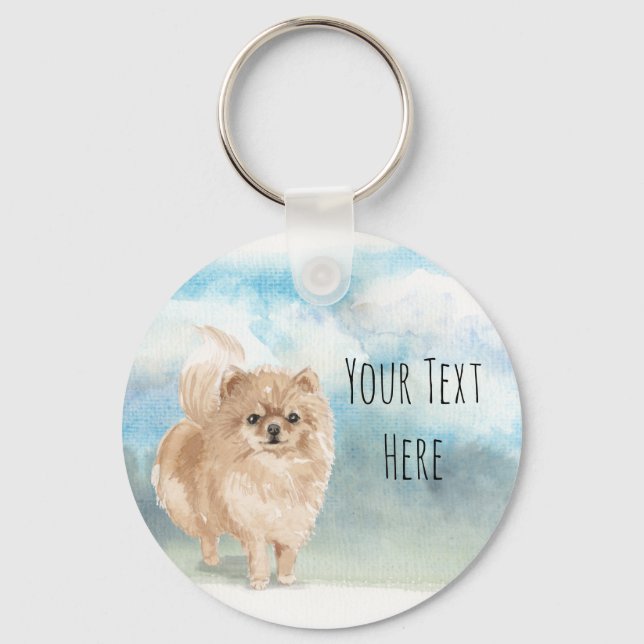Llavero Keyring personalizado de Pomerania (Anverso)