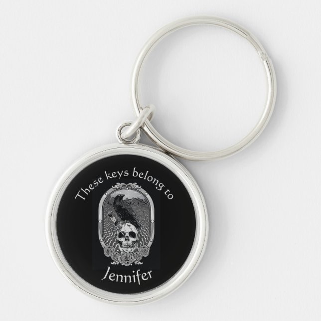 Llavero Keys Belong Nombre personalizado ama Raven Bird Sk (Frente)