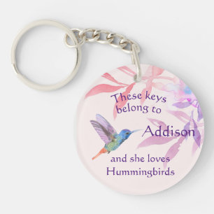 Llavero Keys Nombre personalizado ama a Hummingbirds