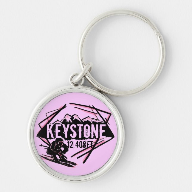 Llavero Keystone Colorado pink elevation keychain (Frente)
