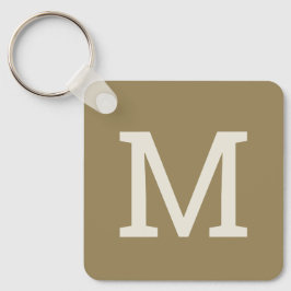 Llavero Khaki Taupe Monograma Minimalista Keychain Inicial