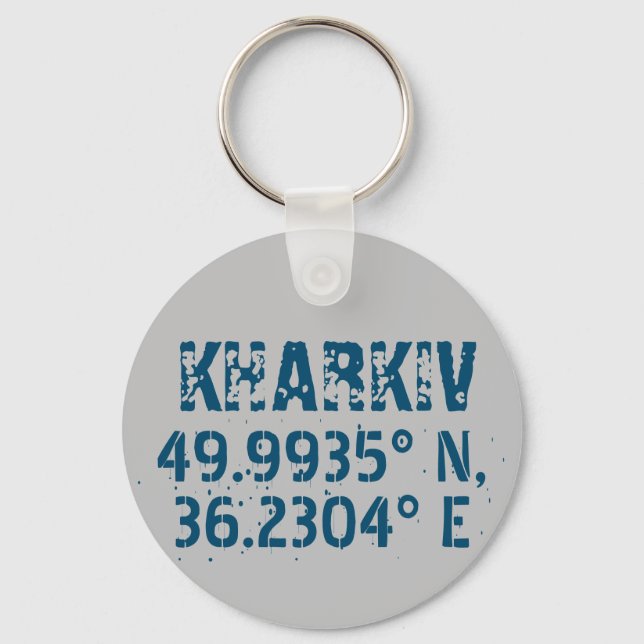 Llavero Kharkiv Ukraine Latitude & Longitude Distressed  (Anverso)
