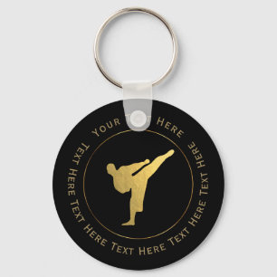 Llavero Kickboxing de oro - cadena de claves Karate