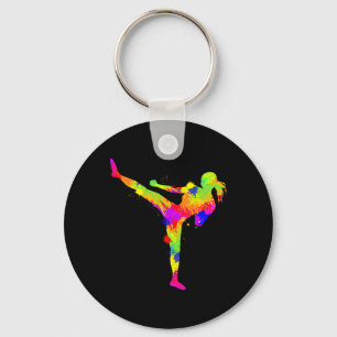 Llavero Kickboxing Kickboxer Karate Mujeres Niñas Kids 