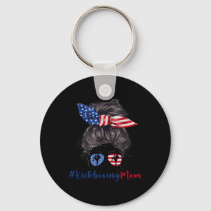 Llavero Kickboxing Mamá Bandera Americana Regalo Día de la