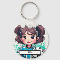 Kickin' Cutie Keychain con Personalizado Nametag