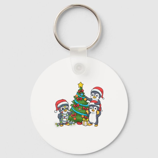 Llavero Kids Christmas Penguin Christmas Tree Lights Baubl (Anverso)