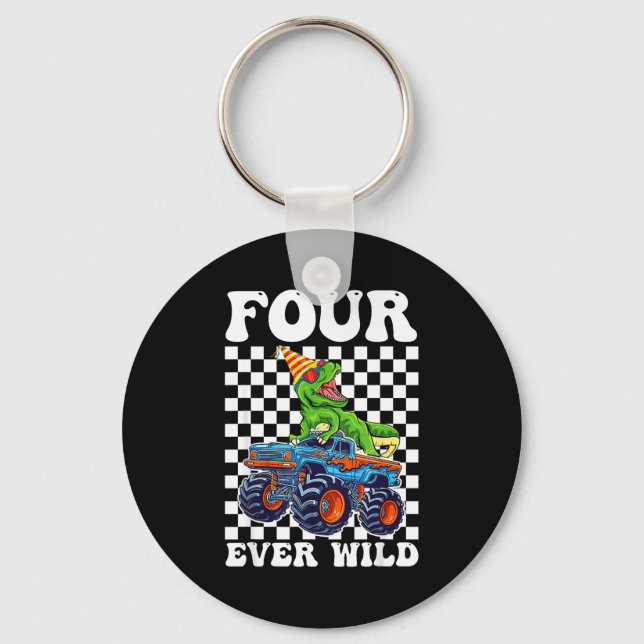 Llavero Kids Four Ever Wild Dinosaur Monster Truck 4th Bir (Anverso)