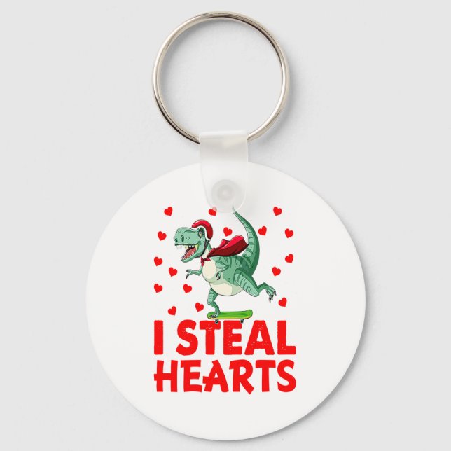 Llavero Kids I Steal Hearts Dinosaur Valentines Day For Ba (Anverso)