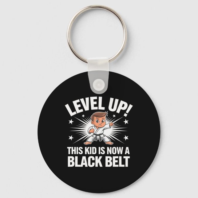 Llavero Kids Karate Uniform Black Belt Award T Shirt Desig (Anverso)
