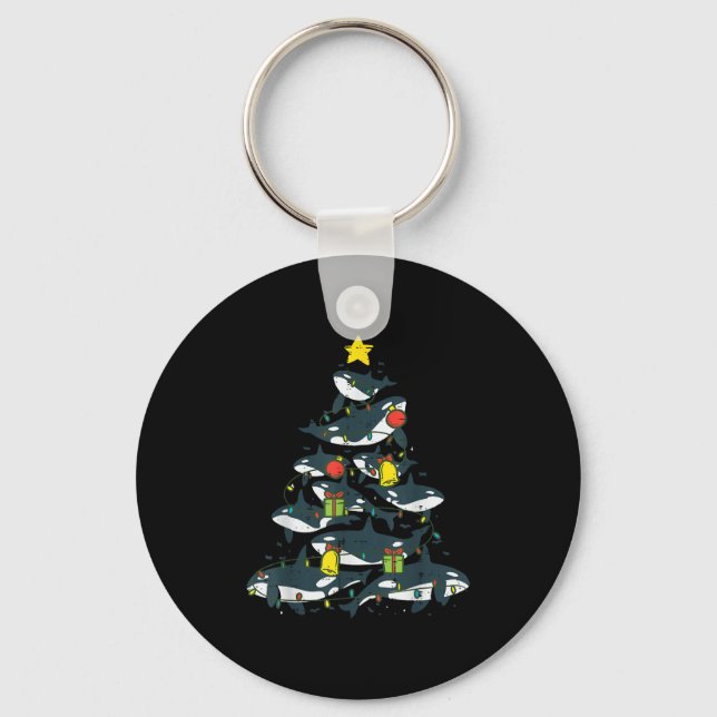Llavero Killer Whales Christmas Tree Xmas Orca Women Men B (Anverso)