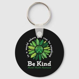 Llavero Kind Mental Health Awareness Sunflower Green Ribbo