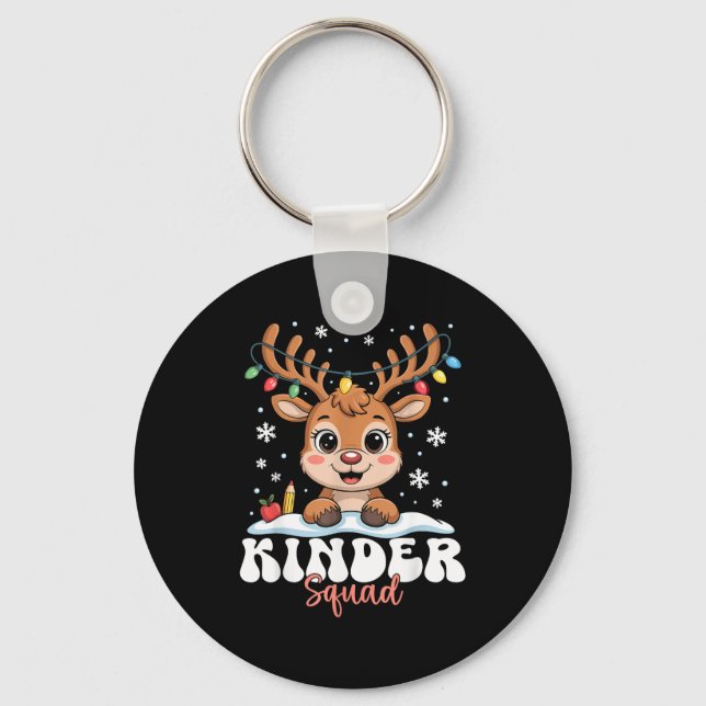 Llavero Kinder Squad Reindeer Christmas Lights Cute Winter (Anverso)